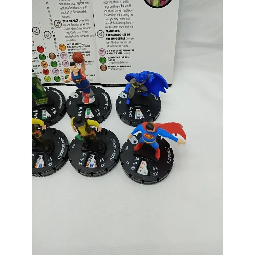 Lot Of (10) Heroclix 15th Anniversary 4-Rares 4-Uncommon 2-Commons With Cards